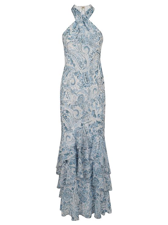 26SS 랄프 로렌 롱 원피스 253P08924 001 WHITE BLUE