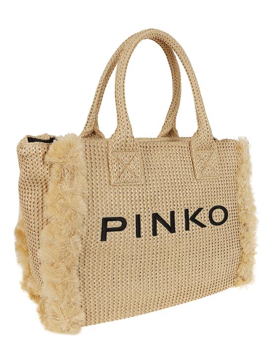 26SS 핑코 토트백 106673 A39Y HZ3Q PAGLIA NERO ANTIQUE GOLD - PINKO