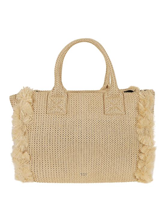 26SS 핑코 토트백 106673 A39Y HZ3Q PAGLIA NERO ANTIQUE GOLD - PINKO