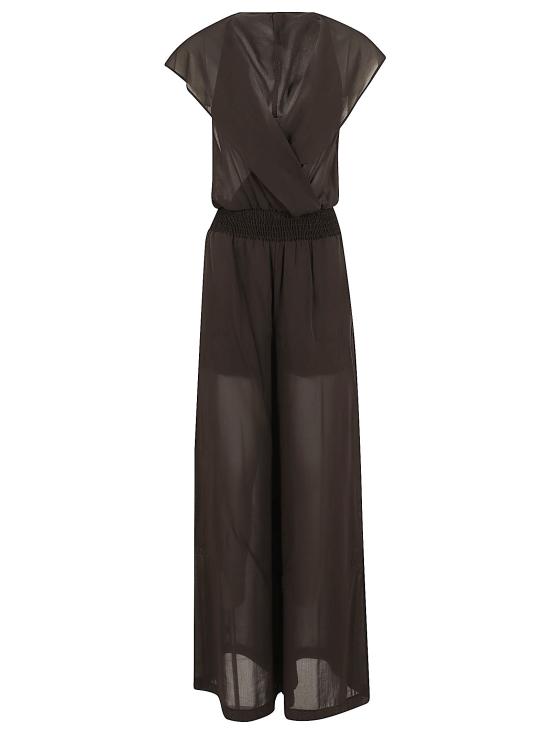 26SS 핑코 롱 원피스 106841 A3B2 M04 MARRONE OLTRE BUIO