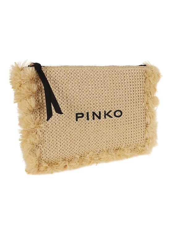 26SS 핑코 클러치/파우치 106718 A39Y HZ3Q PAGLIA NERO ANTIQUE GOLD - PINKO