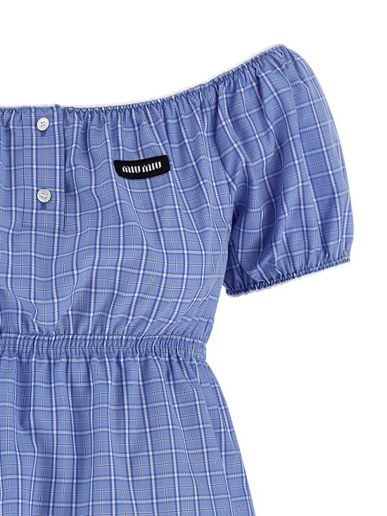 26SS 미우미우 숏 원피스 MF6225SOOO183AF0076 Light Blue - MIU MIU