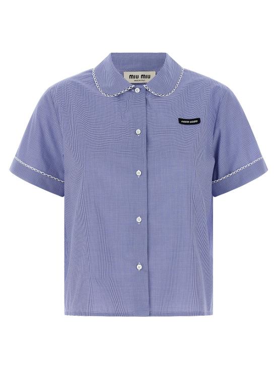 26SS 미우미우 깅엄 셔츠 MK2016SOOO187GF0AZ1 Blue