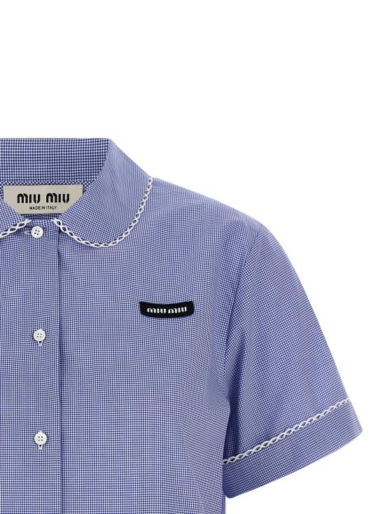 26SS 미우미우 깅엄 셔츠 MK2016SOOO187GF0AZ1 Blue - MIU MIU