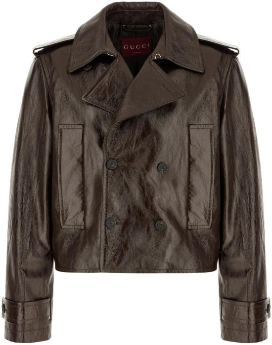 25FW 구찌 샤이니 레더 바이커 재킷 847580XNBAX2073 BROWN