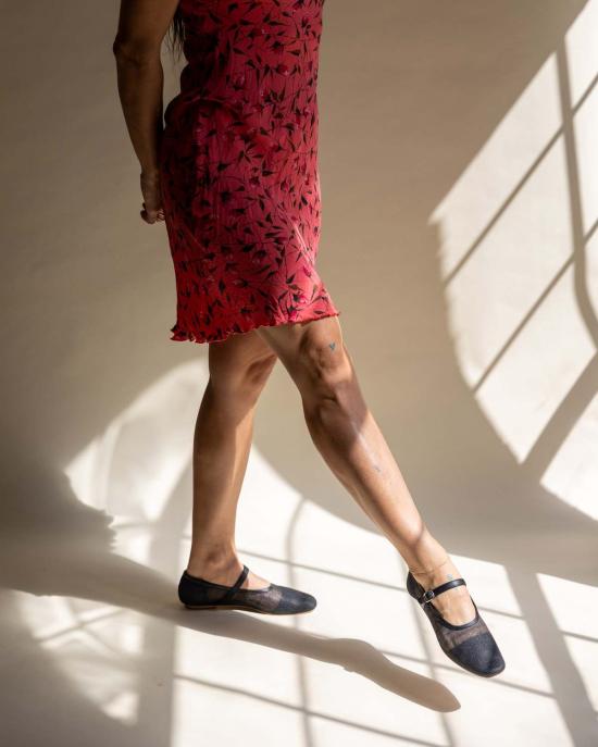  후마 블랑코 플랫 슈즈 페니 발레 플랫 석탄 황마 - HUMA BLANCO