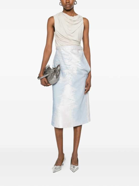 26SS 디젤 De-시라 미디 스커트 인 컬러드 새틴 데님 A223390EFDK 016 - DIESEL