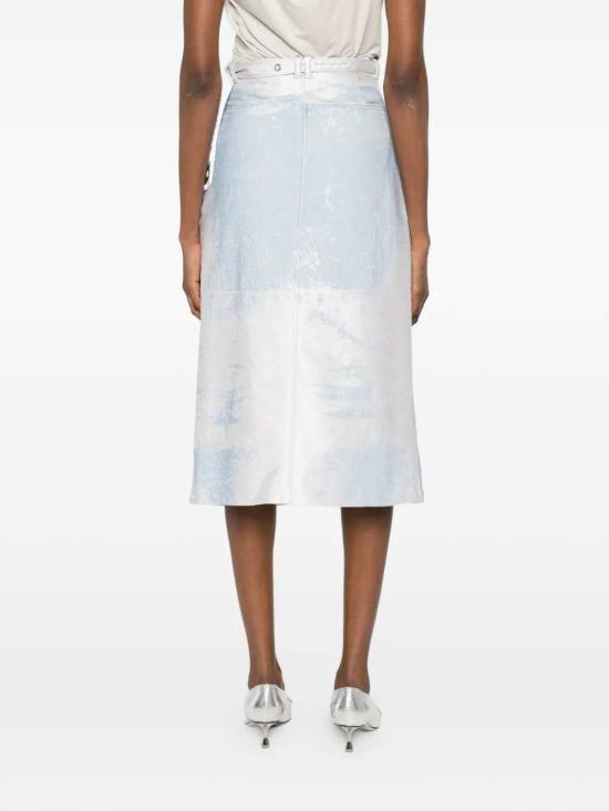 26SS 디젤 De-시라 미디 스커트 인 컬러드 새틴 데님 A223390EFDK 016 - DIESEL