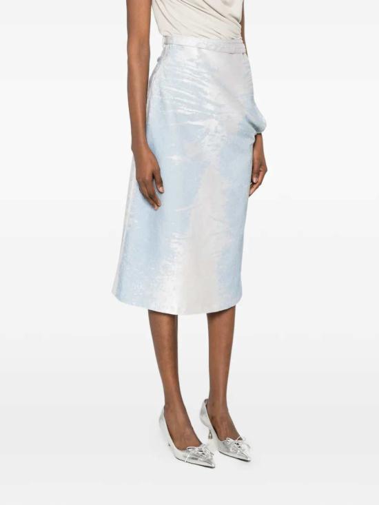 26SS 디젤 De-시라 미디 스커트 인 컬러드 새틴 데님 A223390EFDK 016 - DIESEL