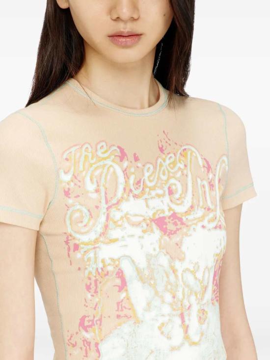 26SS 디젤 T-브렌다 애니멀리어-프린트 탑 A236820PFBE 34VA - DIESEL