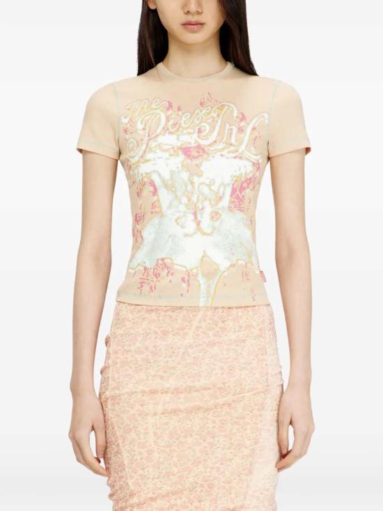 26SS 디젤 T-브렌다 애니멀리어-프린트 탑 A236820PFBE 34VA - DIESEL