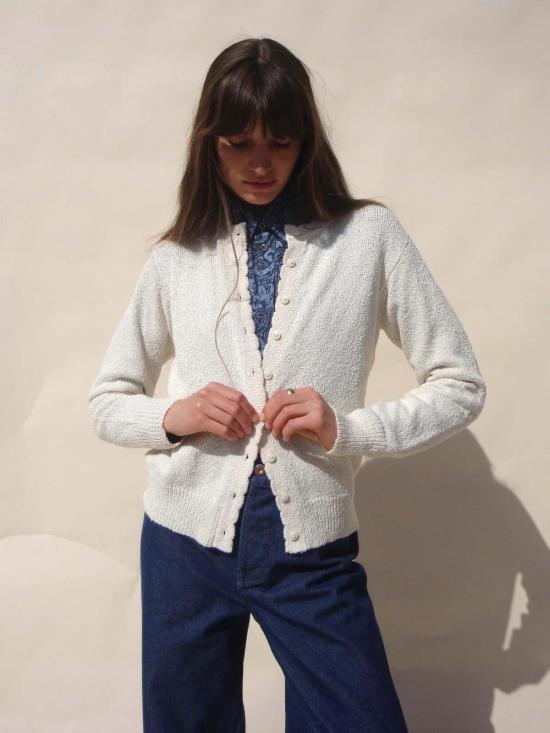  엠마 로스코프 가디건 피스테 카디건 크림