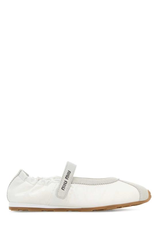 26FW 미우미우 테크니컬 스웨이드 플룸 발레리나 5F370EFD005D7C F0009 White