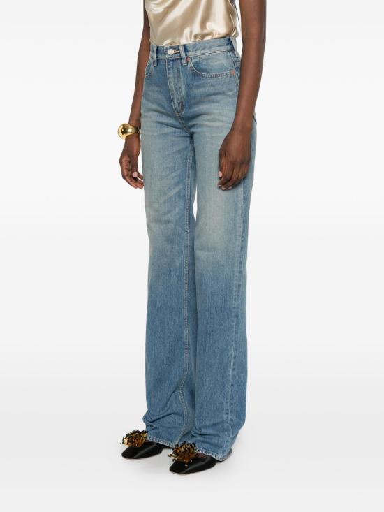 26SS 생로랑 미디 블루 데님 YVES 플레어 진 813267 Y11CA4939 Blu - SAINT LAURENT