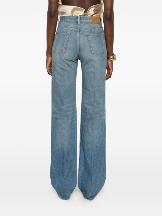 26SS 생로랑 미디 블루 데님 YVES 플레어 진 813267 Y11CA4939 Blu - SAINT LAURENT