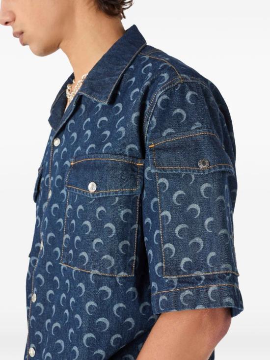 26SS 마린세르 반팔 셔츠 MSI062A RDEN0002BL80 Blu - MARINE SERRE