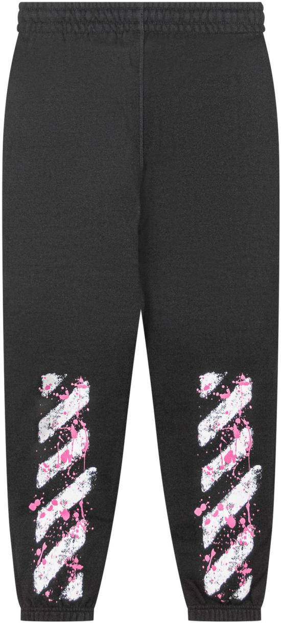 25FW [키즈] 오프화이트 트레이닝/조거 팬츠 OGCH001F25FLE0021032 BLACK - OFF WHITE