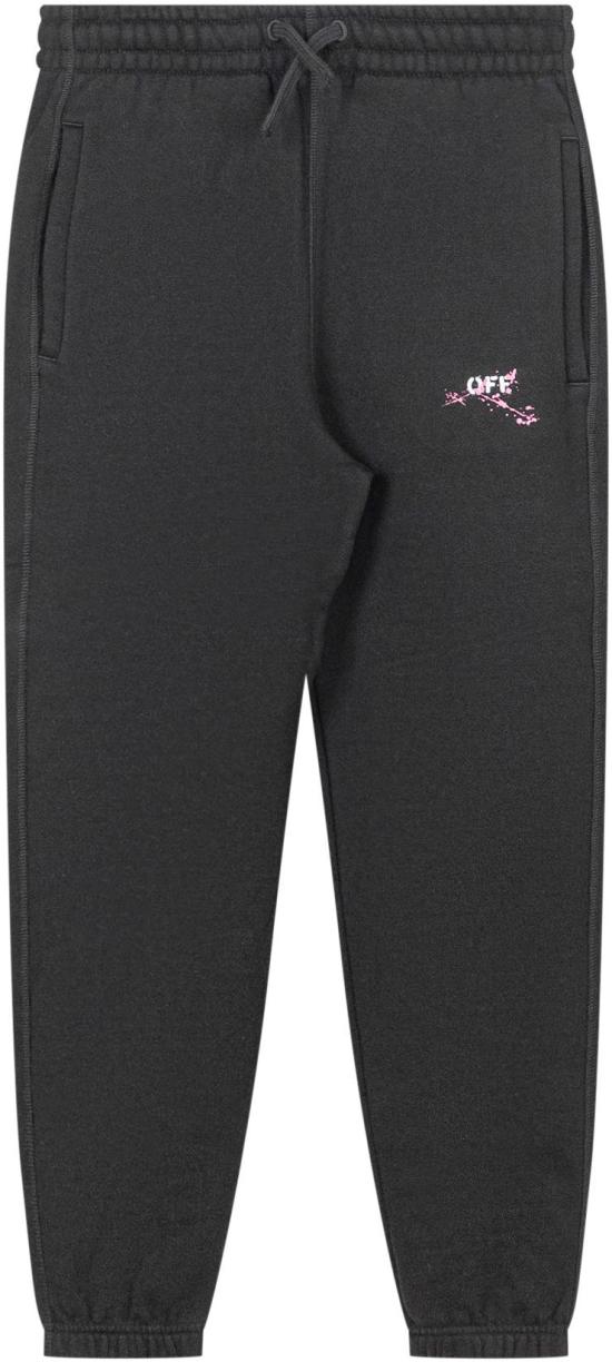 25FW [키즈] 오프화이트 트레이닝/조거 팬츠 OGCH001F25FLE0021032 BLACK