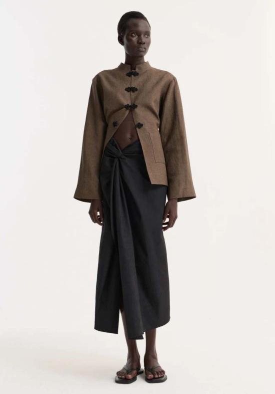  로에 롱 스커트 로헤 사롱  블랙