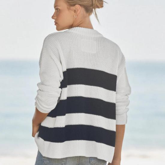  프랭크 앤 에일린 가디건 프랭크 & 아일린 몬테시토 카디건 화이트 & 네이비 스트라이프 - FRANK & EILEEN