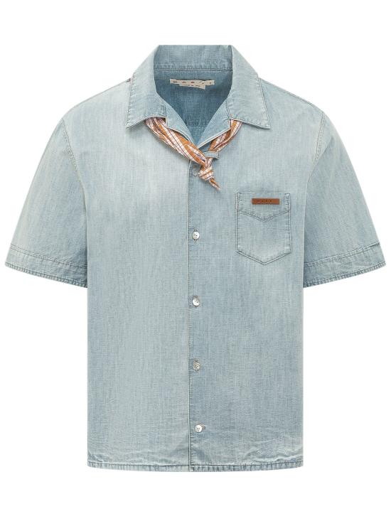 26SS 마르니 반팔 셔츠 CUJU0034Q0USCZ12 00B15 CELESTE