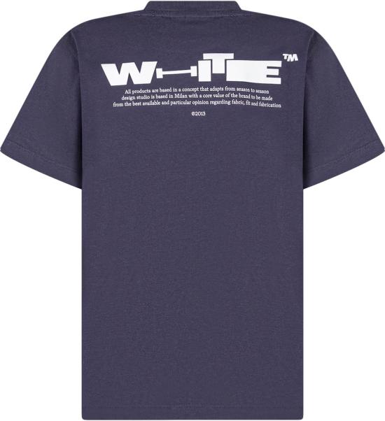 26SS [키즈] 오프화이트 티셔츠 44BAA002S26J00A410 NAVY - OFF WHITE
