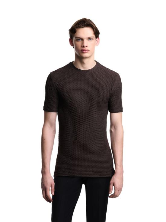 26SS 엠포리오 아르마니 반팔 티셔츠 EM005555AF25179 U6139 Marrone - EMPORIO ARMANI