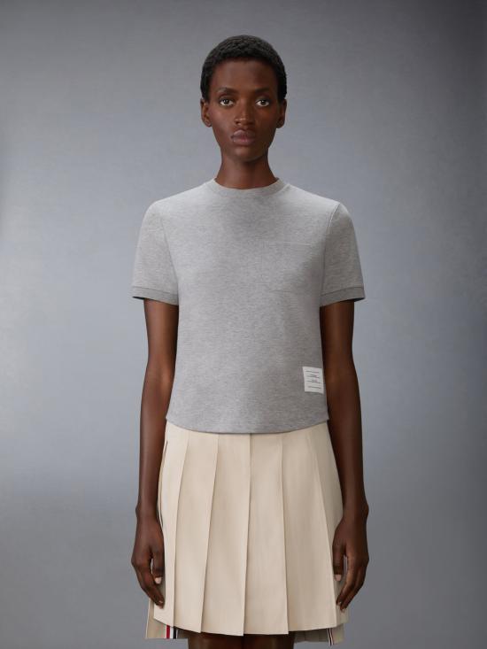 26SS 톰브라운 코튼 밀라노 포켓 티셔츠 FJS223A J0055 055 LGRAY DOM - THOM BROWNE