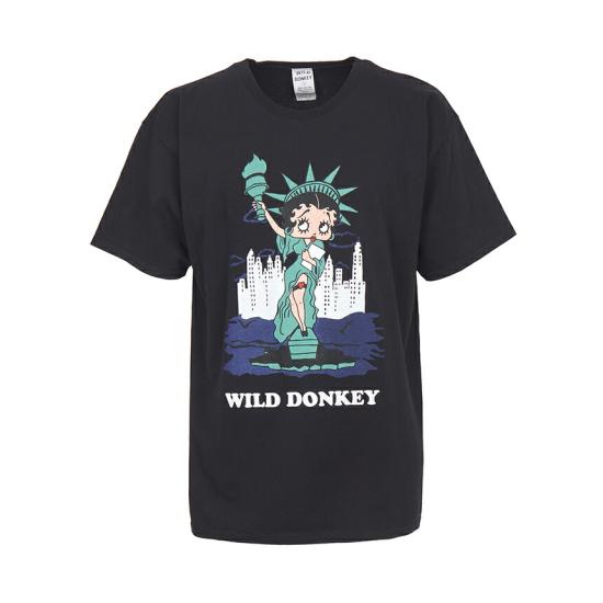 26SS 와일드 동키 반팔 티셔츠 BETTY LIBERTY TSHIRT BLACK DOM