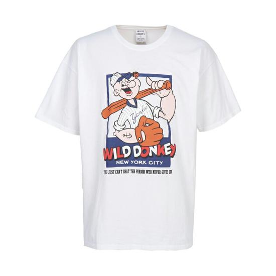 26SS 와일드 동키 반팔 티셔츠 NEVER GIVE UP TSHIRT WHITE DOM