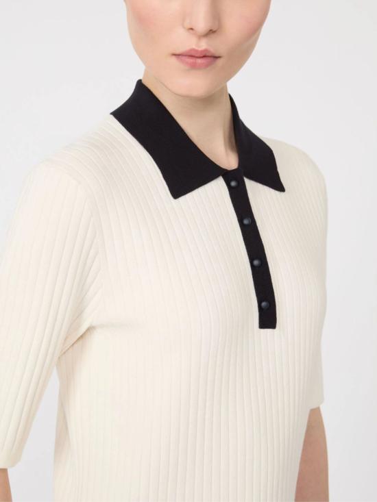 26SS 막스마라 스튜디오 폴로 티셔츠 2616361031600 MSTOSCURI009 WHITE - MAX MARA STUDIO