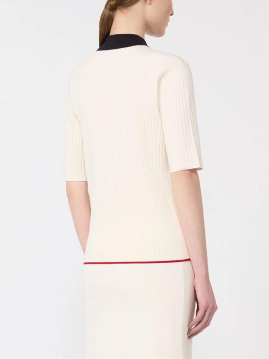 26SS 막스마라 스튜디오 폴로 티셔츠 2616361031600 MSTOSCURI009 WHITE - MAX MARA STUDIO