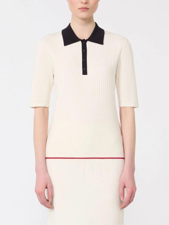 26SS 막스마라 스튜디오 폴로 티셔츠 2616361031600 MSTOSCURI009 WHITE - MAX MARA STUDIO