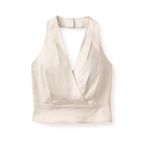  카르톨리나 블라우스 올리브 홀터탑