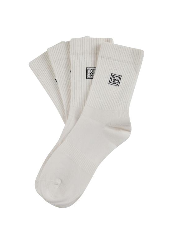 26SS 토템 양말 241WSG1579YA0049 070 White - TOTEME