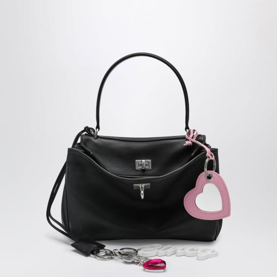 25FW 발렌시아가 로데오 스몰 유즈드 이펙트 원 참 핸드백 7897792AA83 Black