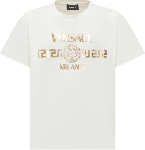 26SS [키즈] 베르사체 티셔츠 10182931A169602W110 WHITE