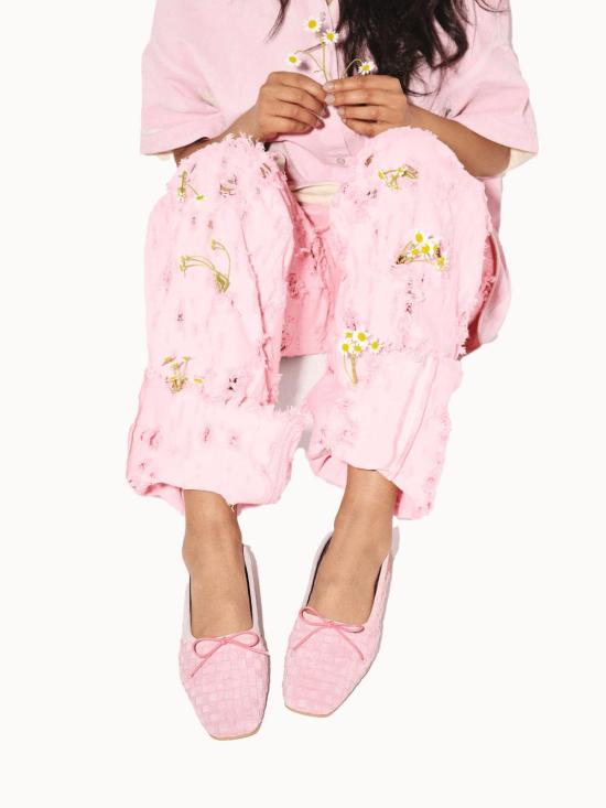  프레다 살바도르 플랫 슈즈 자다 스퀘어 토 발레 플랫 피오니 - FREDA SALVADOR