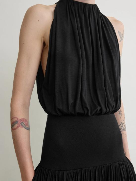 26SS 토템 롱 원피스 262WRD0320FB0635 001 Black - TOTEME