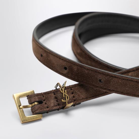 26SS 생로랑 레귤러 벨트 7884261U80W Brown - SAINT LAURENT