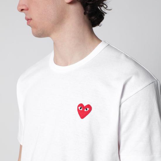 26SS 꼼데가르송 반팔 티셔츠 AXT108051CO White - COMME DES GARCONS