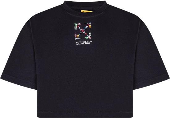 26SS [키즈] 오프화이트 티셔츠 44GAA019S26J002001 BLACK