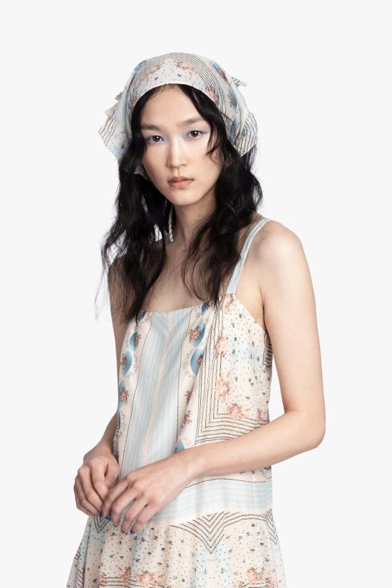  안나 수이 머플러/스카프 헤리티지 스카프 프린트 시폰 반다나 - ANNA SUI