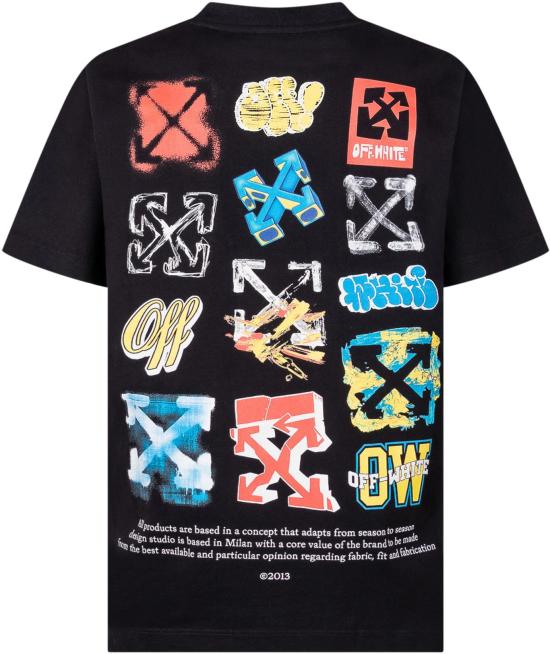 26SS [키즈] 오프화이트 티셔츠 44BAA002S26J007001 BLACK - OFF WHITE