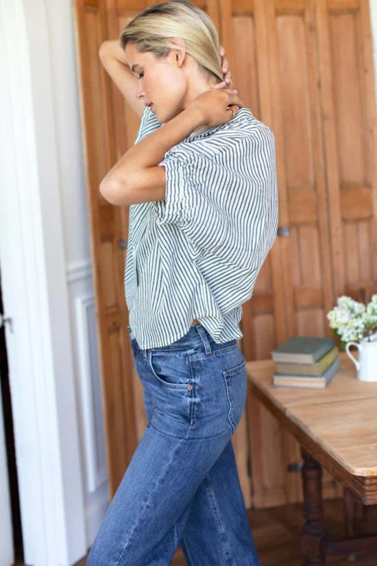  에머슨 프라이 블라우스 만다린 칼라 탑 - EMERSON FRY