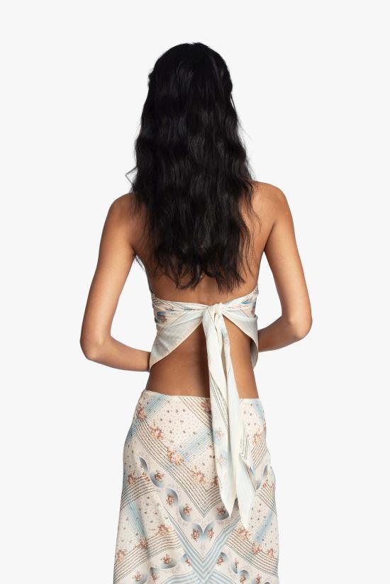  안나 수이 블라우스 헤리티지 스카프 프린트 앞치마 탑 - ANNA SUI