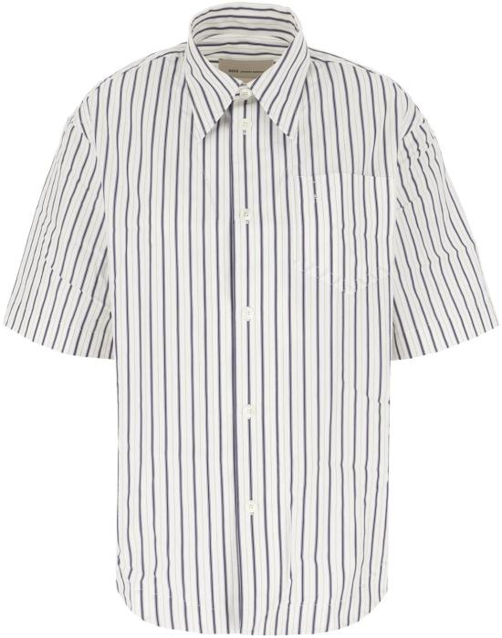 26SS 아미 스트라이프 코튼 숏슬리브 아미 드 하트 와이드 셔츠 USH809CO0220A074 DIVERS