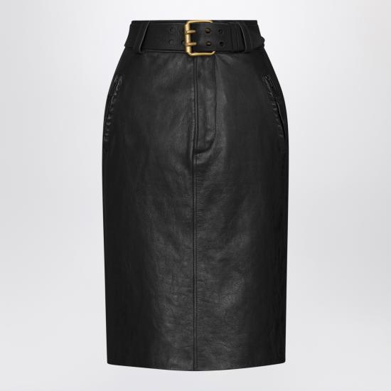 26SS 생로랑 미디 스커트 865021YCVD2 Black