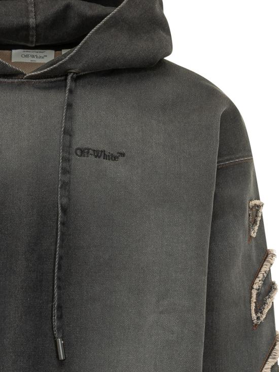 26SS 오프화이트 후드 티셔츠 44MBB12MS26D001009 DONKERGREY - OFF WHITE