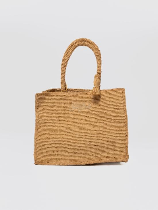 26SS 세인트바쓰 토트백 라피아 내추럴 베이지 색상의 보르사 배니티 - MC2 SAINT BARTH